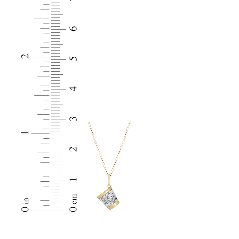 Main Image 2 of Diamond Shot Glass Necklace 1/20 ct tw 24K Yellow Gold Vermeil Sterling Silver 18"