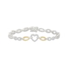 Thumbnail Image 1 of Diamond Heart & Infinity Symbol Chain Link Bracelet 1/6 ct tw Sterling Silver & 10K Yellow Gold 7"