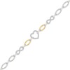 Thumbnail Image 2 of Diamond Heart & Infinity Symbol Chain Link Bracelet 1/6 ct tw Sterling Silver & 10K Yellow Gold 7"