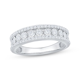 Adore Three-Row Diamond Anniversary Ring 1/2 ct tw 14K White Gold