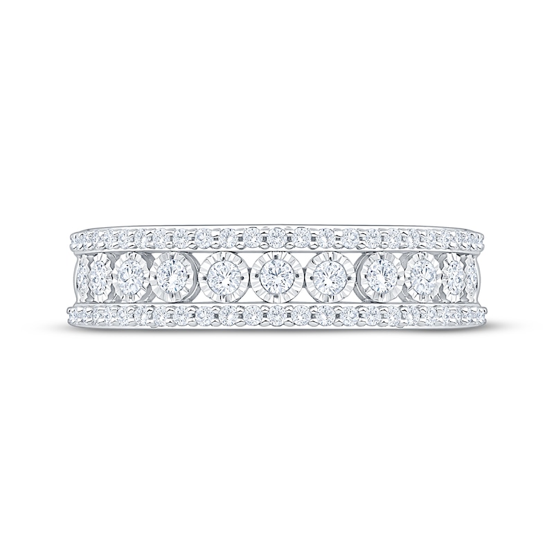 Main Image 3 of Adore Three-Row Diamond Anniversary Ring 1/2 ct tw 14K White Gold