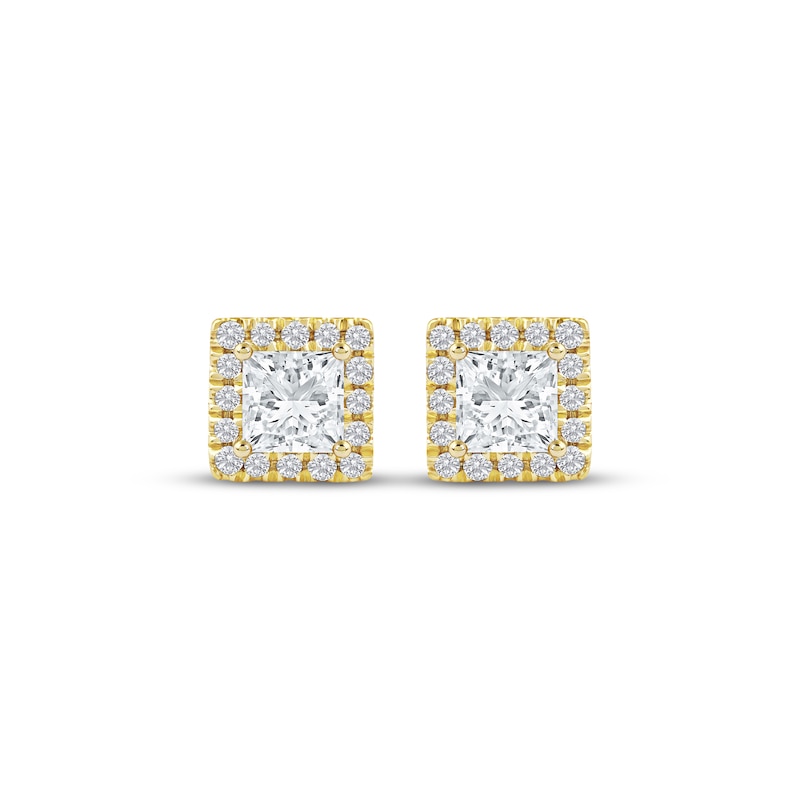 Main Image 2 of KAY Princess-Cut Lab-Grown Diamond Stud Earrings 1/2 ct tw 14K White Gold (F/VS2)