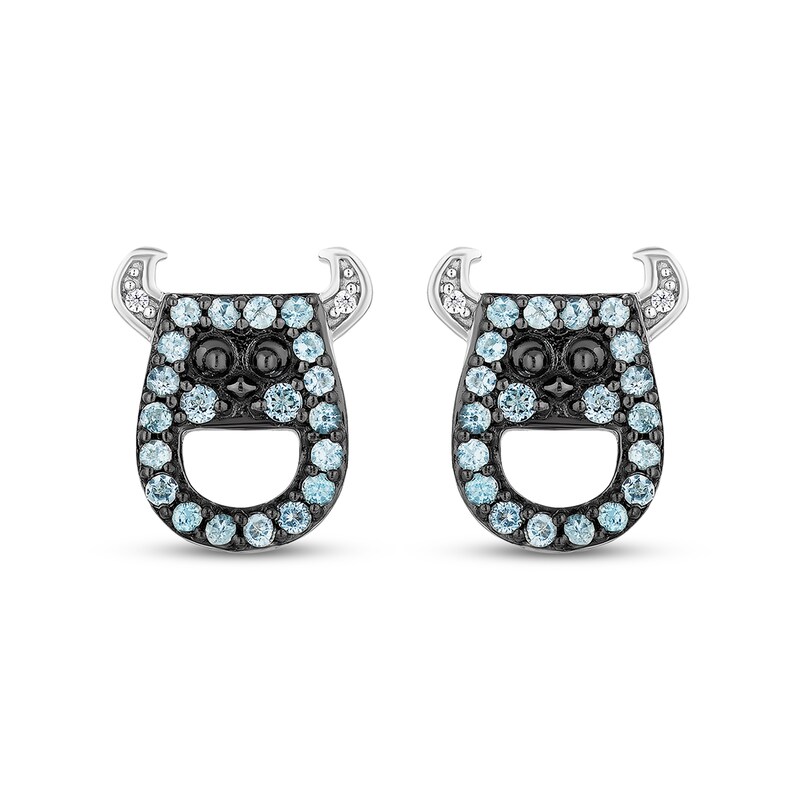 Main Image 2 of Disney Treasures Monsters, Inc. "Sulley" Swiss Blue Topaz & Diamond Accent Stud Earrings Sterling Silver