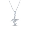 Thumbnail Image 3 of Diamond Accent Hummingbird Necklace Sterling Silver 18"