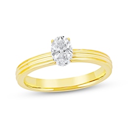 Adore Lab-Grown Diamonds Oval-Cut Solitaire Ring 1/2 ct tw 14K Yellow Gold (F/VS2)