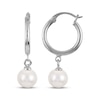 Thumbnail Image 2 of Cultured Pearl Dangle Hoop & Stud Earrings Set Sterling Silver