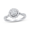 Thumbnail Image 1 of Adore Round-Cut Diamond Double Halo Engagement Ring 1/3 ct tw 10K White Gold