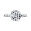 Thumbnail Image 3 of Adore Round-Cut Diamond Double Halo Engagement Ring 1/3 ct tw 10K White Gold