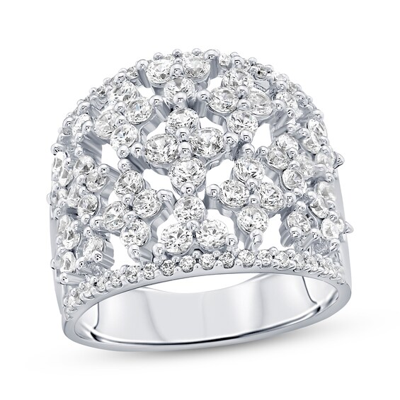 Diamond Clover Fashion Ring 2 ct tw 14K White Gold