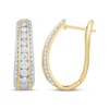 Thumbnail Image 3 of Diamond Three-Row Tapered Hoop Earrings 1 ct tw 10K Yellow Gold