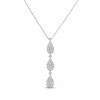 Thumbnail Image 1 of Princess & Round-Cut Multi-Diamond Teardrop Necklace 1/2 ct tw 10K White Gold 18"
