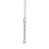 Thumbnail Image 3 of Princess & Round-Cut Multi-Diamond Teardrop Necklace 1/2 ct tw 10K White Gold 18"