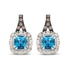 Thumbnail Image 2 of Le Vian Cushion-Cut Blue Topaz Drop Earrings 5/8 ct tw Diamonds 14K Vanilla Gold