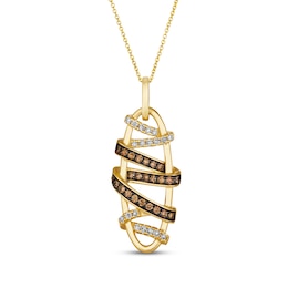 Le Vian Diamond Wraparound Ribbon Necklace 5/8 ct tw 14K Honey Gold 19"