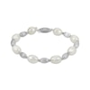 Thumbnail Image 1 of Cultured Pearl Alternating Bracelet Sterling Silver 7.5"