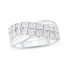 Thumbnail Image 1 of Adore Diamond Two-Row Curve Crossover Ring 1/4 ct tw 10K White Gold
