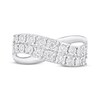 Thumbnail Image 3 of Adore Diamond Two-Row Curve Crossover Ring 1/4 ct tw 10K White Gold