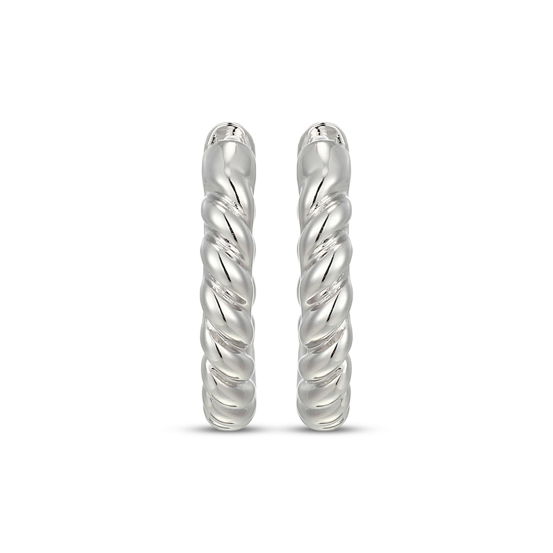 Main Image 5 of Cushion-Cut White Lab-Created Sapphire Earring Charm & Twist Hoop Earrings Set Sterling Silver