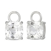 Thumbnail Image 7 of Cushion-Cut White Lab-Created Sapphire Earring Charm & Twist Hoop Earrings Set Sterling Silver