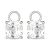 Thumbnail Image 8 of Cushion-Cut White Lab-Created Sapphire Earring Charm & Twist Hoop Earrings Set Sterling Silver