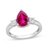 Thumbnail Image 3 of Pear-Shaped Lab-Created Ruby & White Lab-Created Sapphire Gift Set Sterling Silver