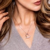 Thumbnail Image 3 of Cultured Pearl Tilted Heart Necklace Sterling Silver 18"