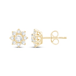 KAY Lab-Grown Diamonds Flower Stud Earrings 1/2 ct tw 10K Yellow Gold