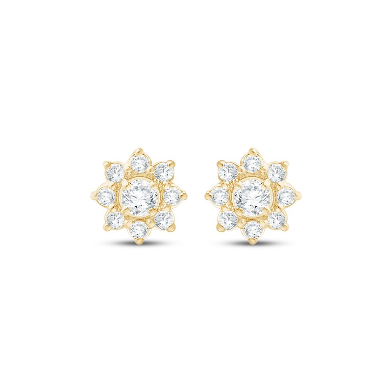 Main Image 2 of KAY Lab-Grown Diamonds Flower Stud Earrings 1/2 ct tw 10K Yellow Gold