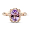 Thumbnail Image 3 of Oval-Cut Light Amethyst & Diamond Ring 1/8 ct tw 10K Rose Gold
