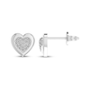 Thumbnail Image 1 of Multi-Diamond Heart-Shaped Stud Earrings 1/10 ct tw Sterling Silver