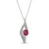 Thumbnail Image 2 of Lab-Created Ruby & White Lab-Created Infinity Necklace Sterling Silver 18"