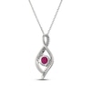 Thumbnail Image 3 of Lab-Created Ruby & White Lab-Created Infinity Necklace Sterling Silver 18"