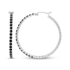 Thumbnail Image 3 of Black Onyx & White Lab-Created Sapphire Inside-Out Hoop Earrings Sterling Silver