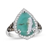 Thumbnail Image 1 of Le Vian Pear-Shaped Aquaprase Ring 1/2 ct tw Diamonds 14K Vanilla Gold
