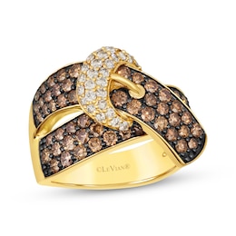 Le Vian Diamond Buckle Ring 2-1/2 ct tw 14K Honey Gold