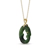 Thumbnail Image 2 of Nephrite Jade Dragon Necklace 18K Yellow Gold-Plated Sterling Silver 18"