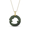 Thumbnail Image 3 of Nephrite Jade Dragon Necklace 18K Yellow Gold-Plated Sterling Silver 18"