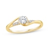 Thumbnail Image 1 of Adore Bezel-Set Round-Cut Diamond Bypass Engagement Ring 1/2 ct tw 14K Yellow Gold