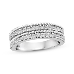 Adore Diamond Two-Row Twist Anniversary Ring 1/2 ct tw 14K White Gold