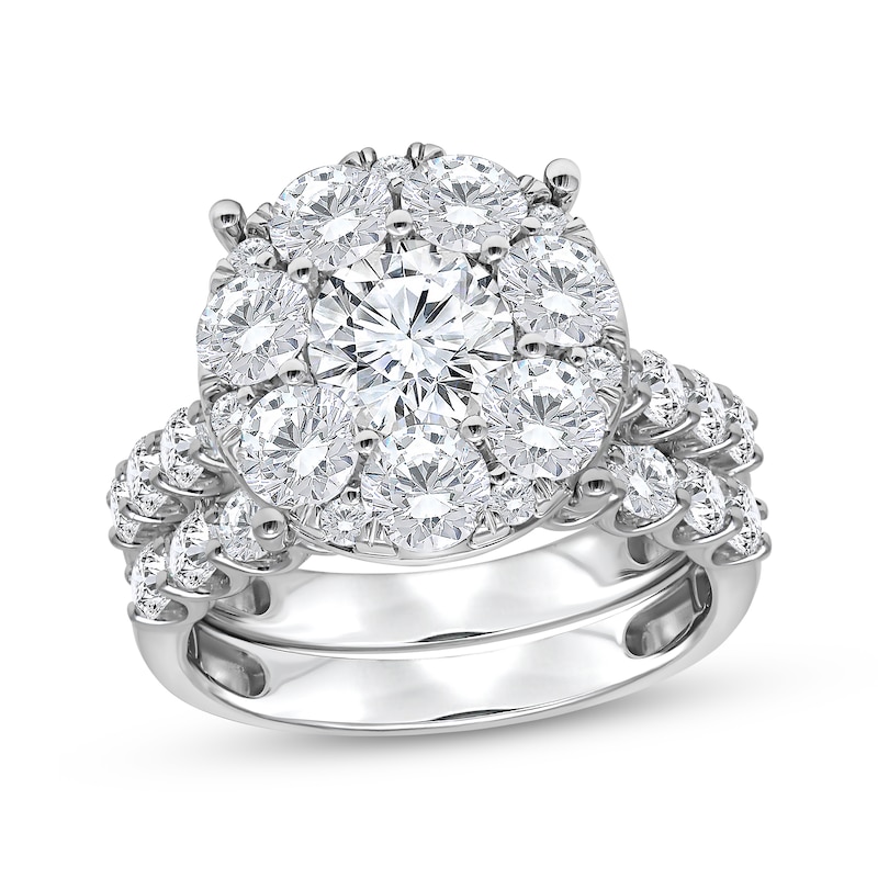 Main Image 1 of Adore Lab-Grown Diamonds Round-Cut Halo Bridal Set 4 ct tw 10K White Gold