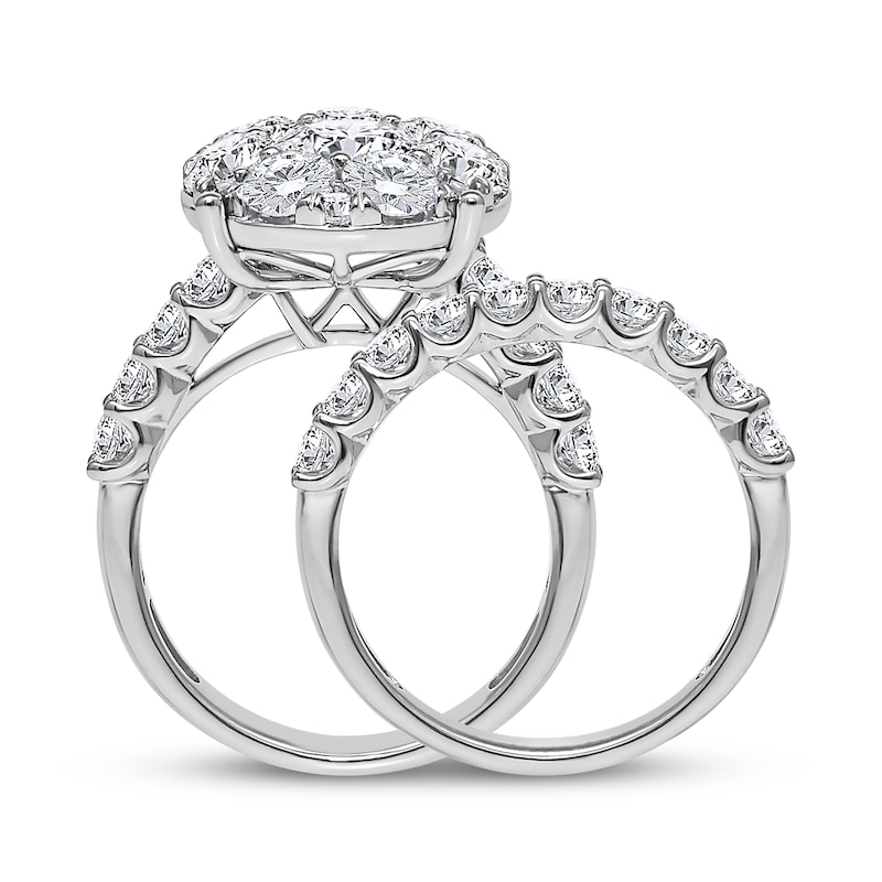 Main Image 2 of Adore Lab-Grown Diamonds Round-Cut Halo Bridal Set 4 ct tw 10K White Gold