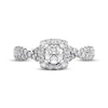 Thumbnail Image 3 of THE LEO Diamond Round-Cut Cushion Halo Engagement Ring 3/4 ct tw 14K White Gold