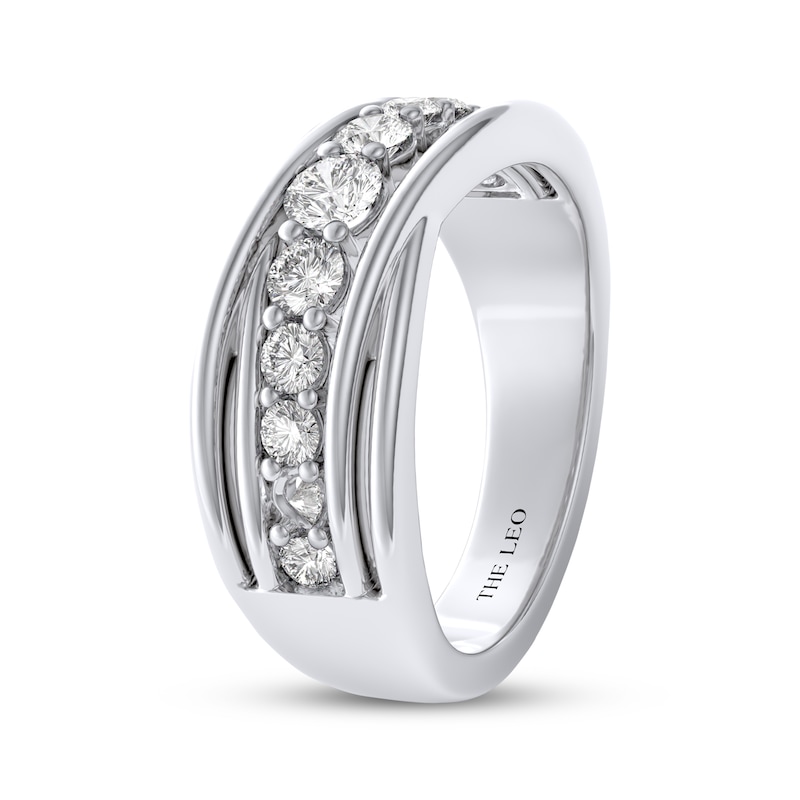 Main Image 2 of THE LEO Diamond Crisscross Anniversary Ring 3/4 ct tw 14K White Gold