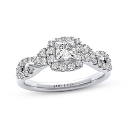 THE LEO Diamond Princess-Cut Halo Engagement Ring 1 ct tw 14K White Gold