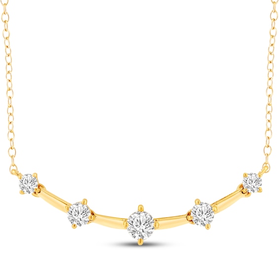 Milestones Diamond Station Necklace 1-1/2 ct tw 10K Yellow Gold