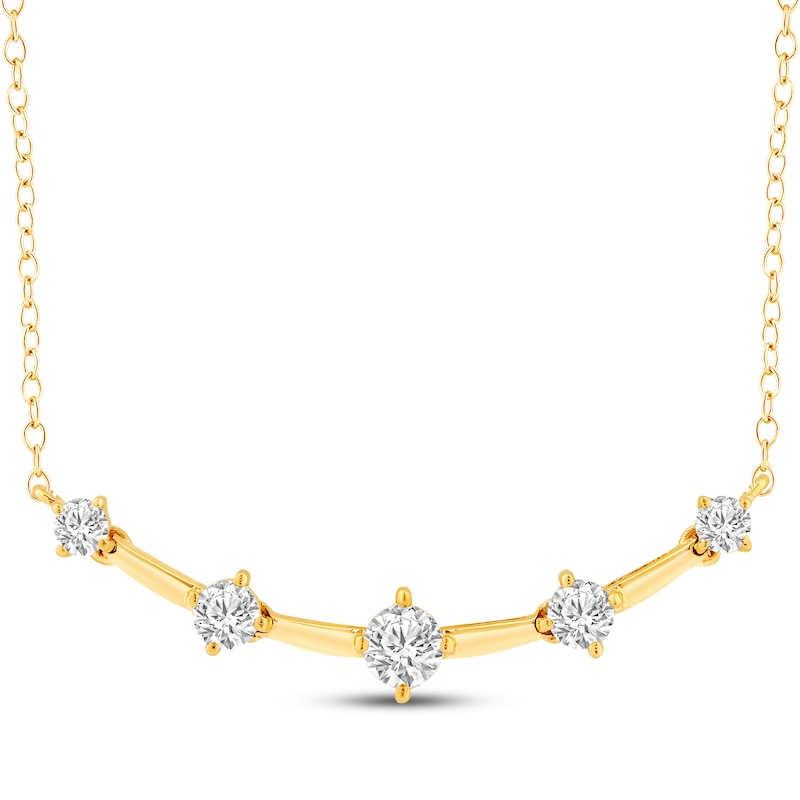 Main Image 1 of Milestones Diamond Station Necklace 1-1/2 ct tw 10K Yellow Gold