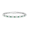 Thumbnail Image 1 of Oval-Cut Lab-Created Opal & Lab-Created Emerald Bracelet Sterling Silver 7.25"
