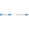 Thumbnail Image 3 of Oval-Cut Swiss Blue Topaz & Diamond Accent Bracelet Sterling Silver 7.25"