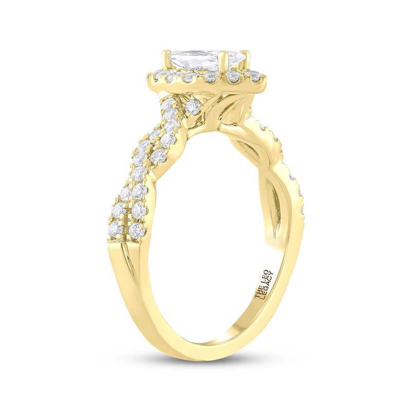 Main Image 2 of THE LEO Legacy Lab-Grown Diamond Marquise-Cut Halo Engagement Ring 1 ct tw 14K Yellow Gold
