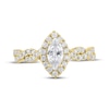 Thumbnail Image 3 of THE LEO Legacy Lab-Grown Diamond Marquise-Cut Halo Engagement Ring 1 ct tw 14K Yellow Gold